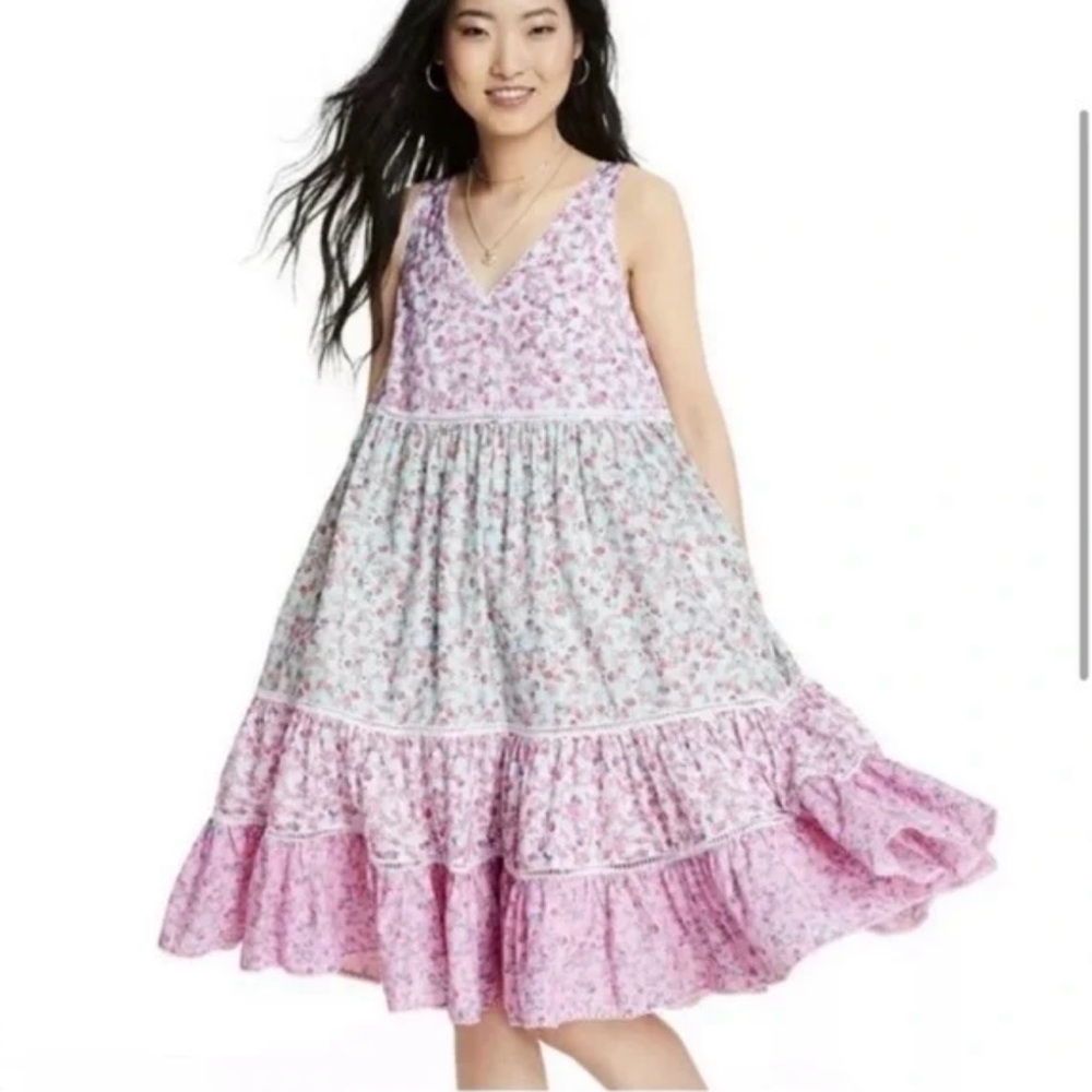 NWOT Loveshackfancy Camille tiered Ruffle Floral Midi  Dress 👗 Small